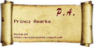 Princz Avarka névjegykártya